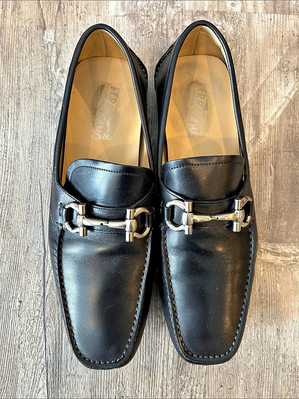 Salvatore Ferragamo Parigi Black Horsebit Loafers US 10.5 D
